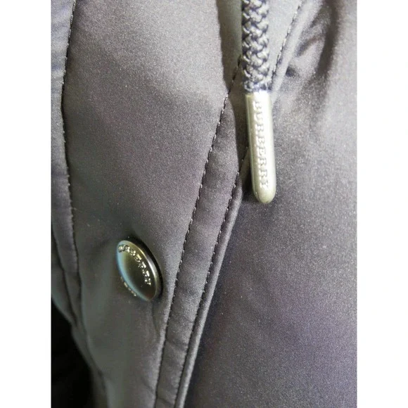 $1290 BURBERRY BENSEN BLACK HOODED CHECK LOGO DOWN PARKA PUFFER JACKET COAT XXL